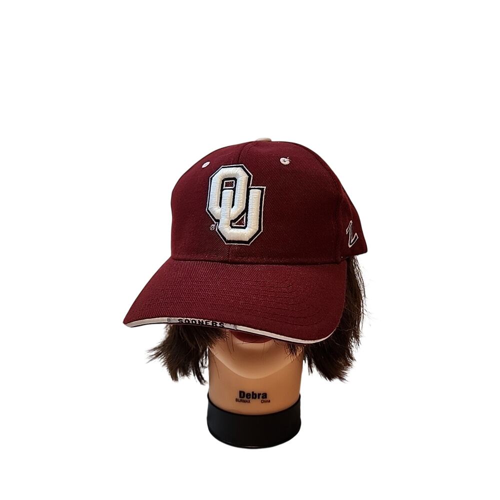 Oklahoma University OU Sooners Cap Hat Zephyr Maroon Football EUC